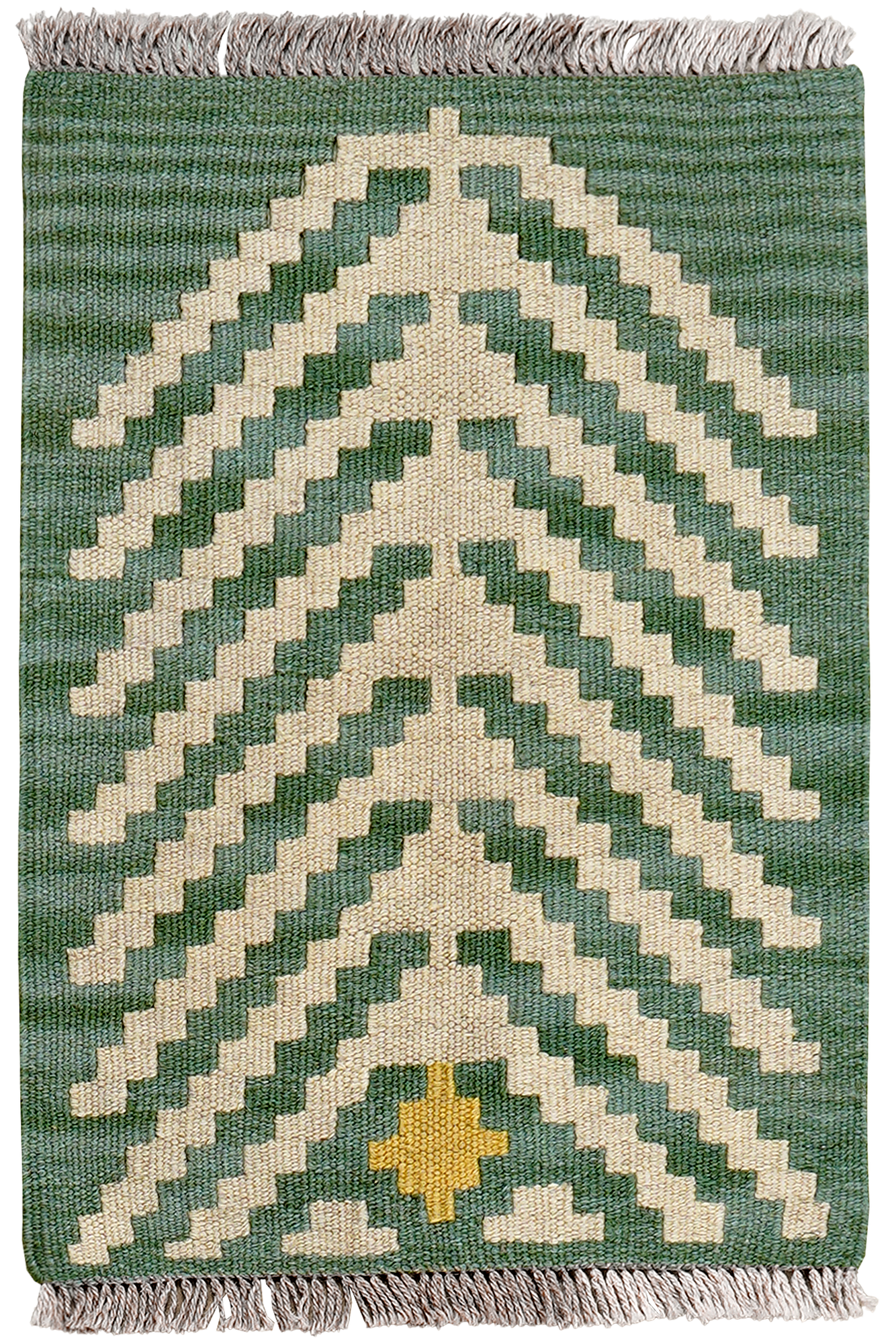 Kilim Gashgai Teppich Wolle Grün 0