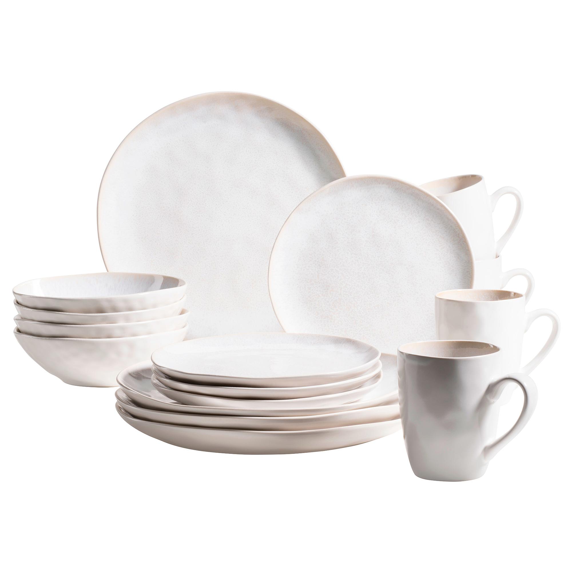 16x Kombiservice Kopan Steinzeug Weiß 1