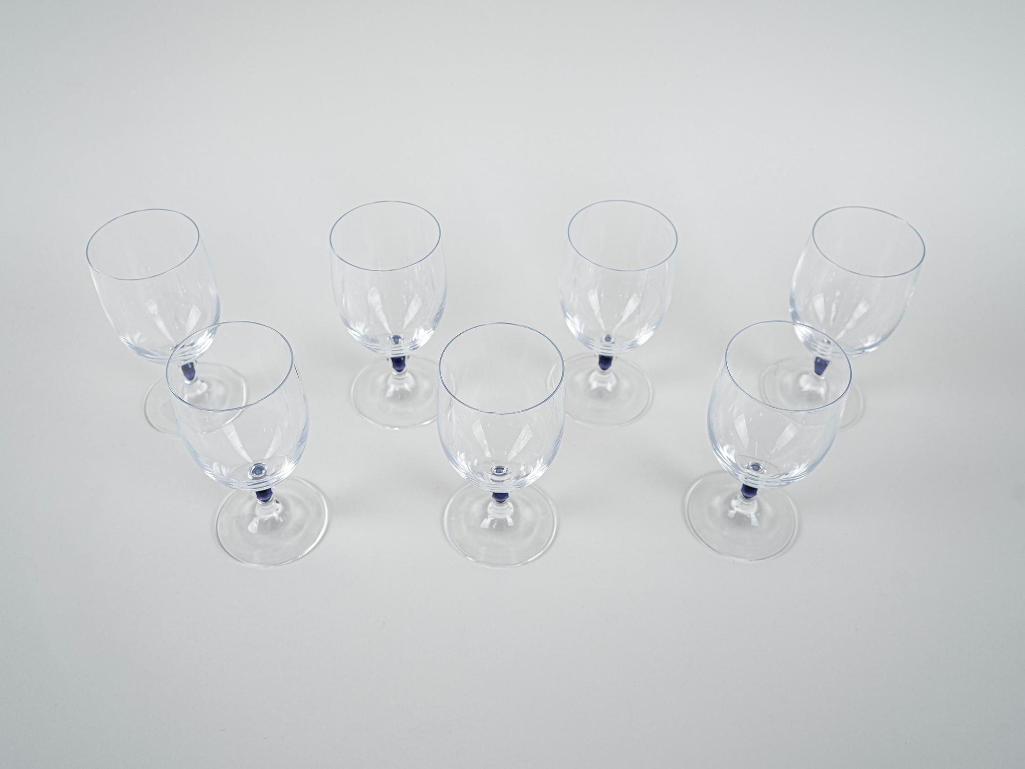Set Venise Saphir Glasses 1970s Cristal d'Arques 6