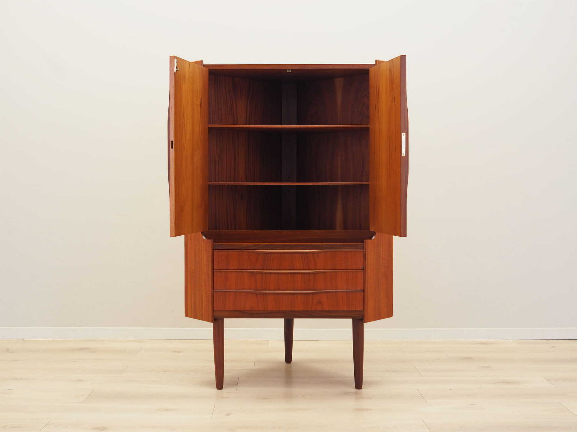 Vintage corner cabinet teak brown 1970s 2
