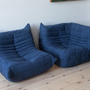 Togo Lounge Set 2-pc. Textile Navy Blue 1