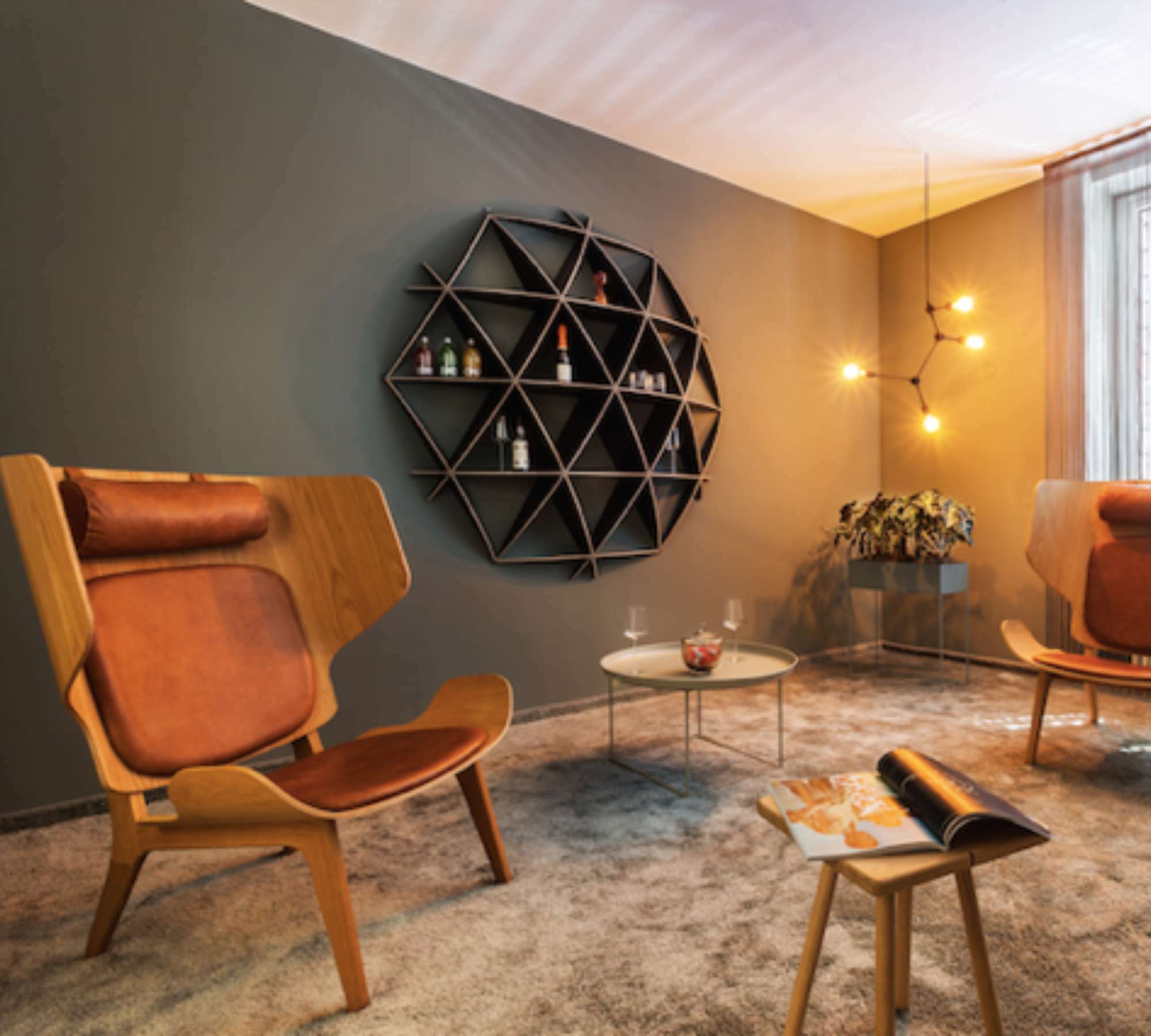 COMB Wandregal M Holz Schwarz 1