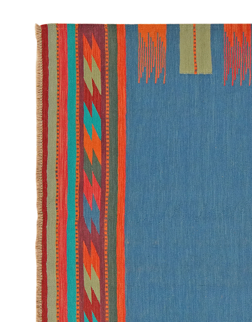 Kilim Gashgai Teppich Blau 1
