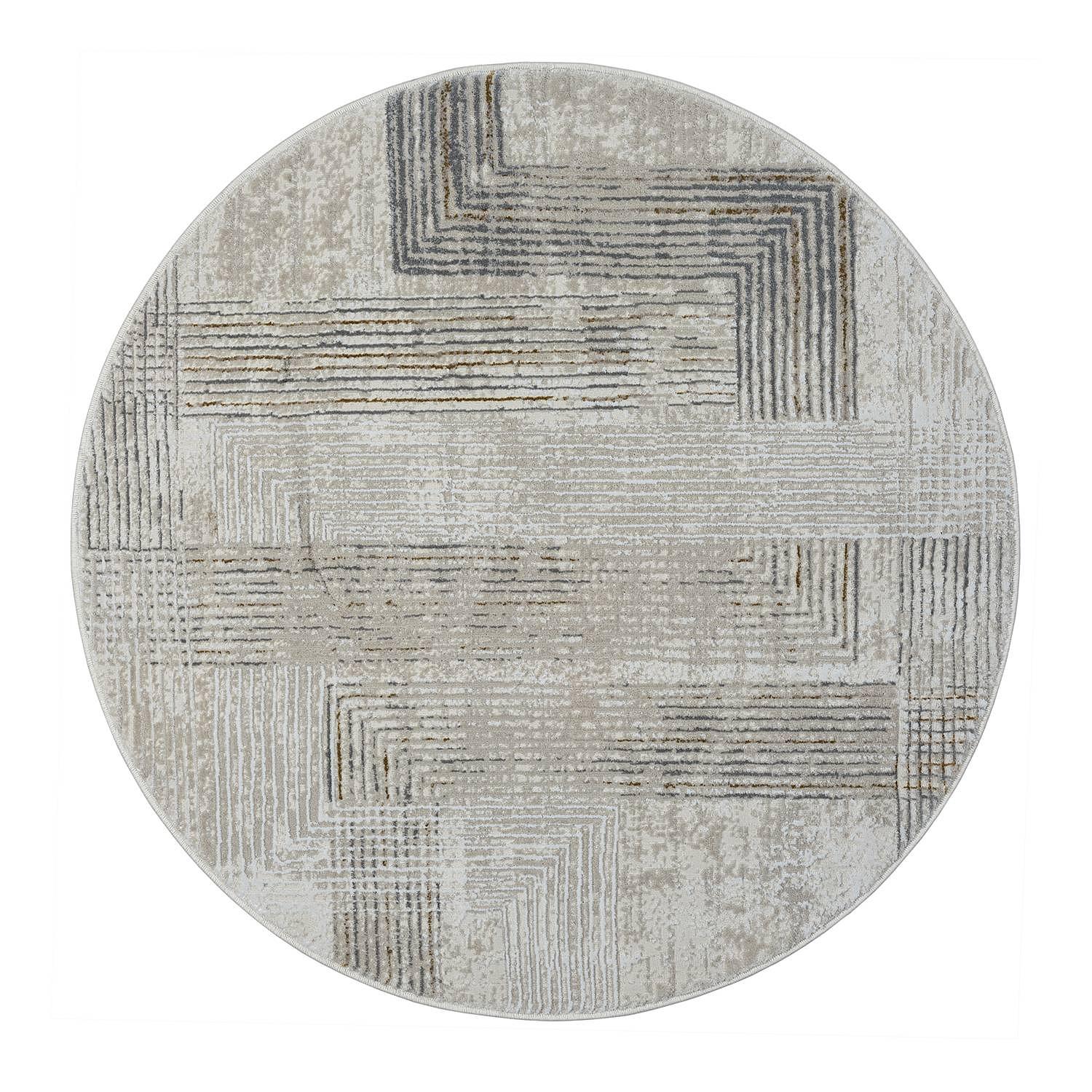 My Way Short Pile Rug Cotton Beige Ø 120cm 1