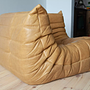 Togo Ecksofa Pull-Up-Leder Kamelbraun 3