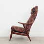 Vintage chair Teak wood Textile Multicolor 1970s  2