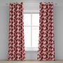 Ösenvorhang Strawberry 2er-Set Polyester Rot Höhe: 225 cm 1