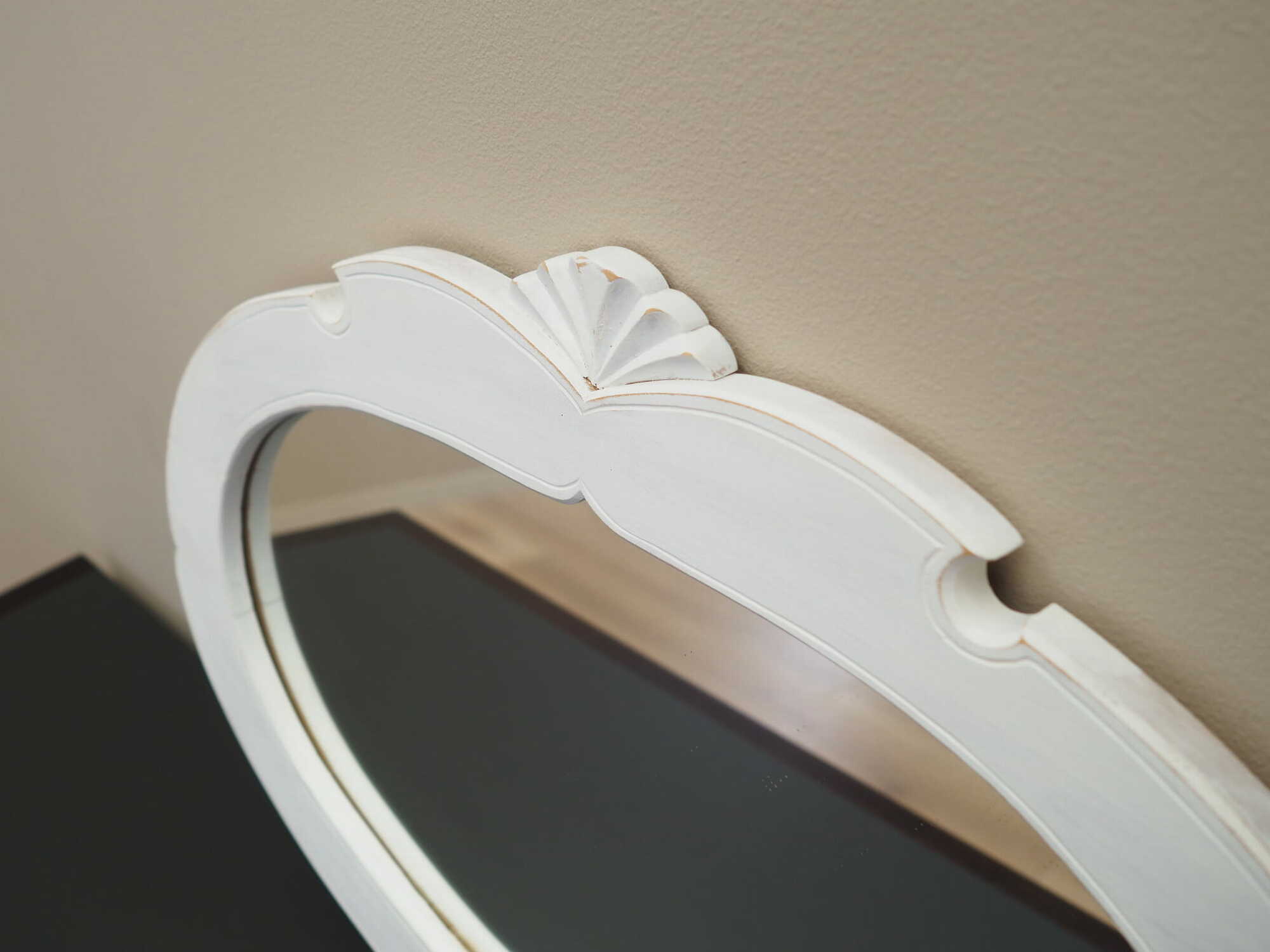 Vintage Mirror Pine White 1960s 4