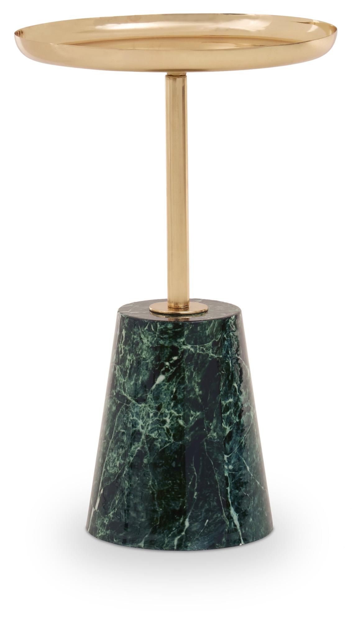 Avola Gold Beistelltisch mit grün marmorierter Basis
 1
