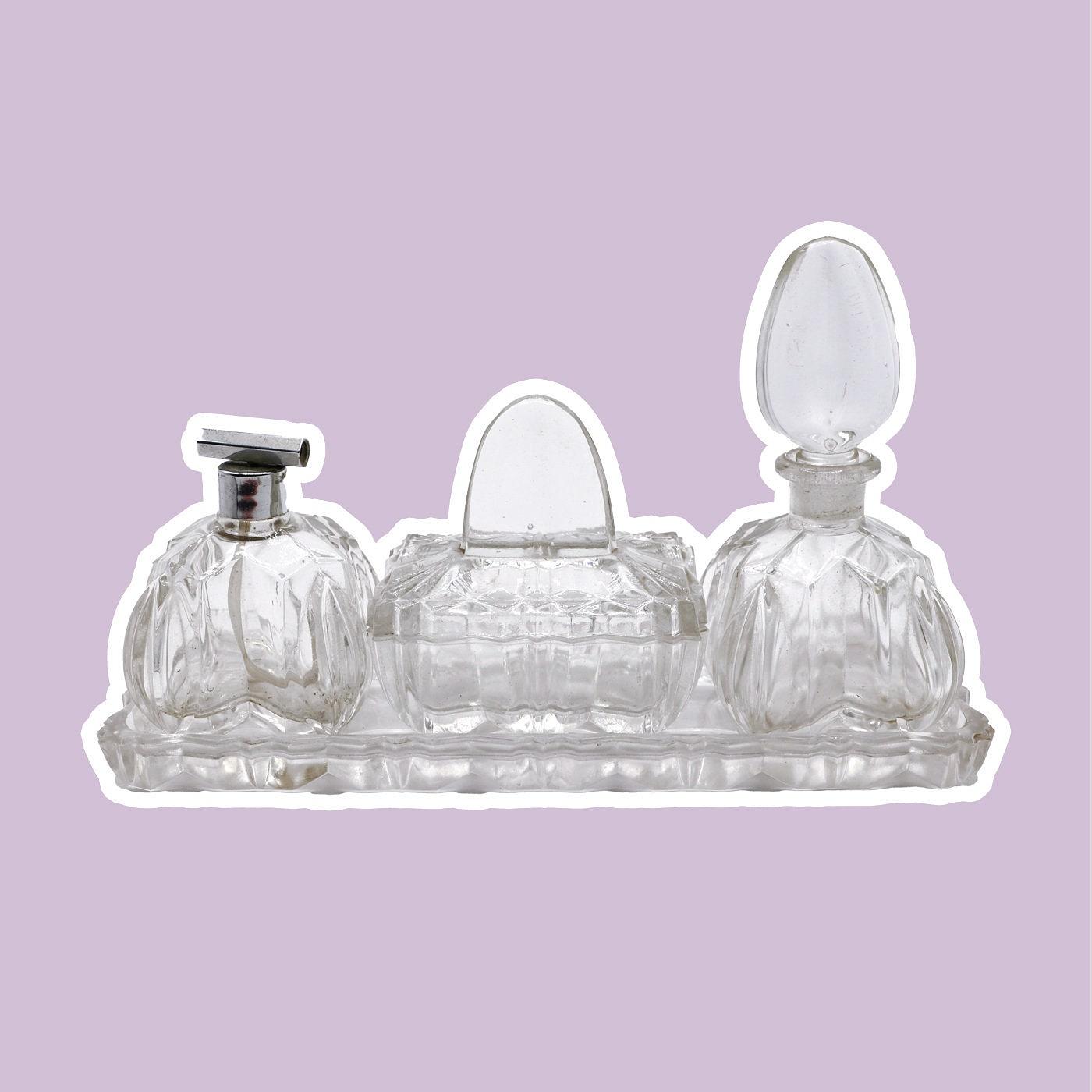Vintage Art Deco Bad Set Kristall 1930er Jahre 7