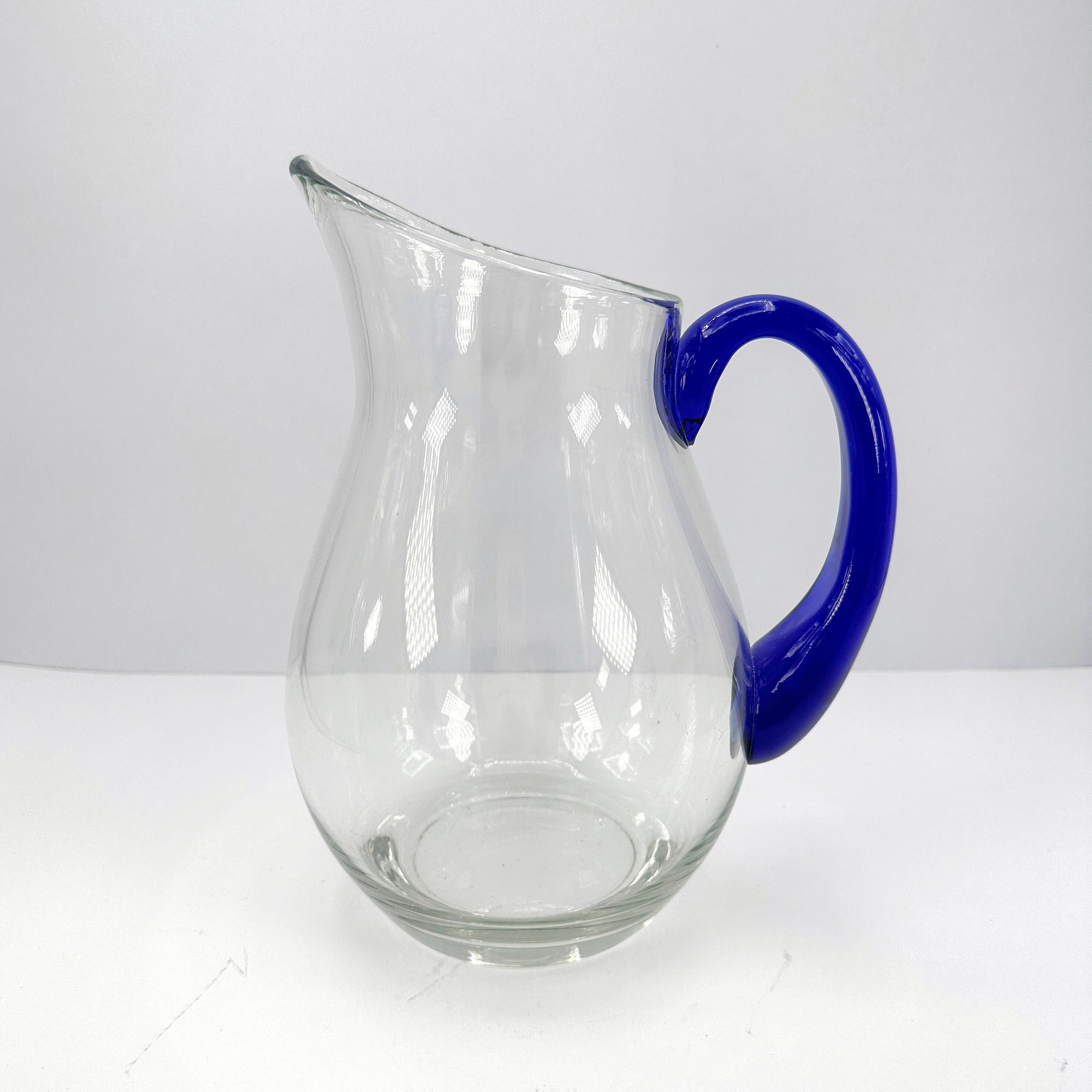 Große Karaffe 1980er Glas Kobalt Blau 1