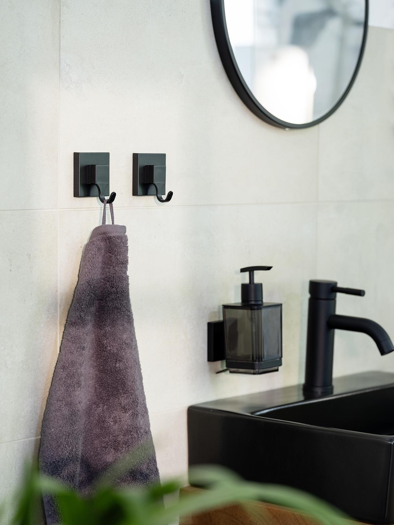 Quadro Wandhaken 2er-Set ABS Schwarz 3