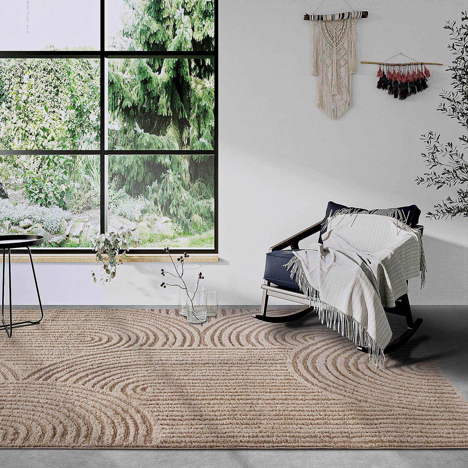 Chappe Hochflorteppich Beige 80 x 120 cm 0