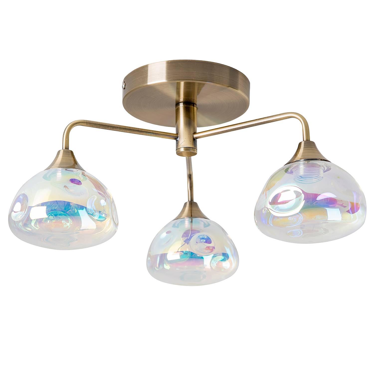 3-Flammig Varna LED-Deckenleuchte Klarglas Eisen  3