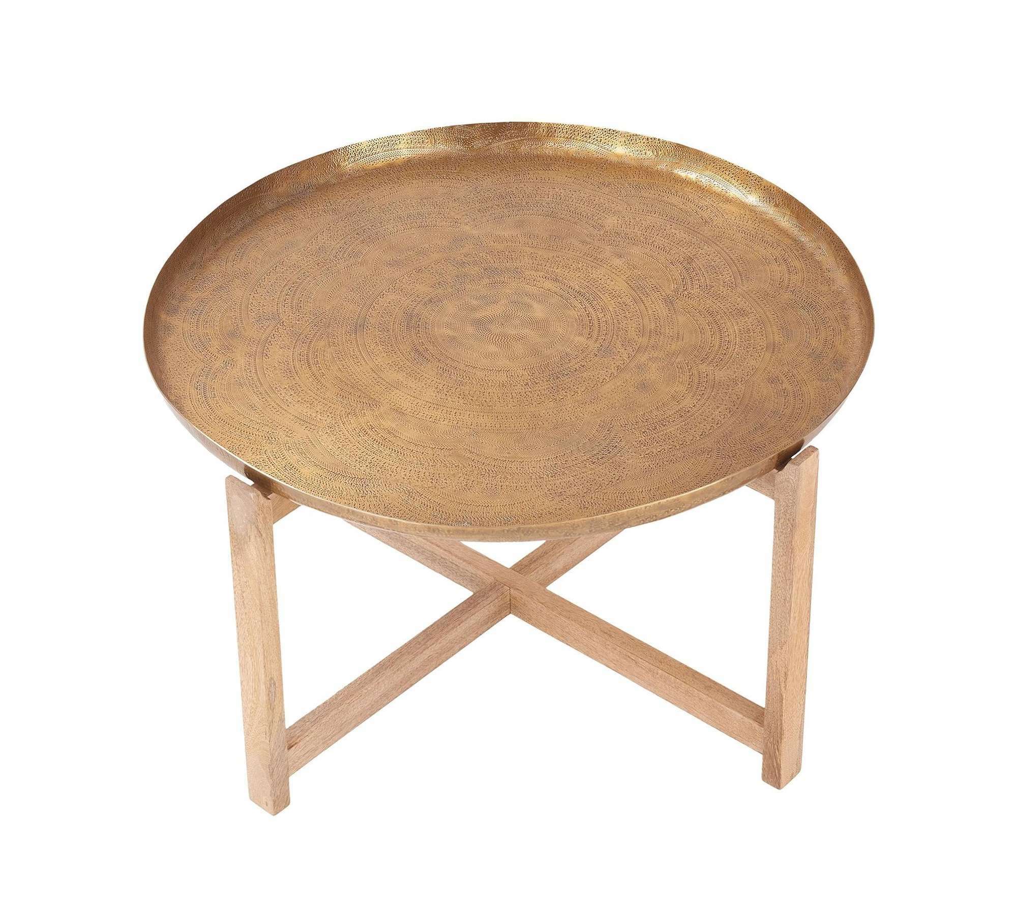 Gartentisch Holz Metall Bronze 1