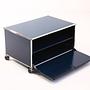 Lowboard 1x1 mit Rollen Stahlblau 2