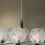 Sputnik Deckenleuchte Glas Chrom Weiß 70er Jahre 4