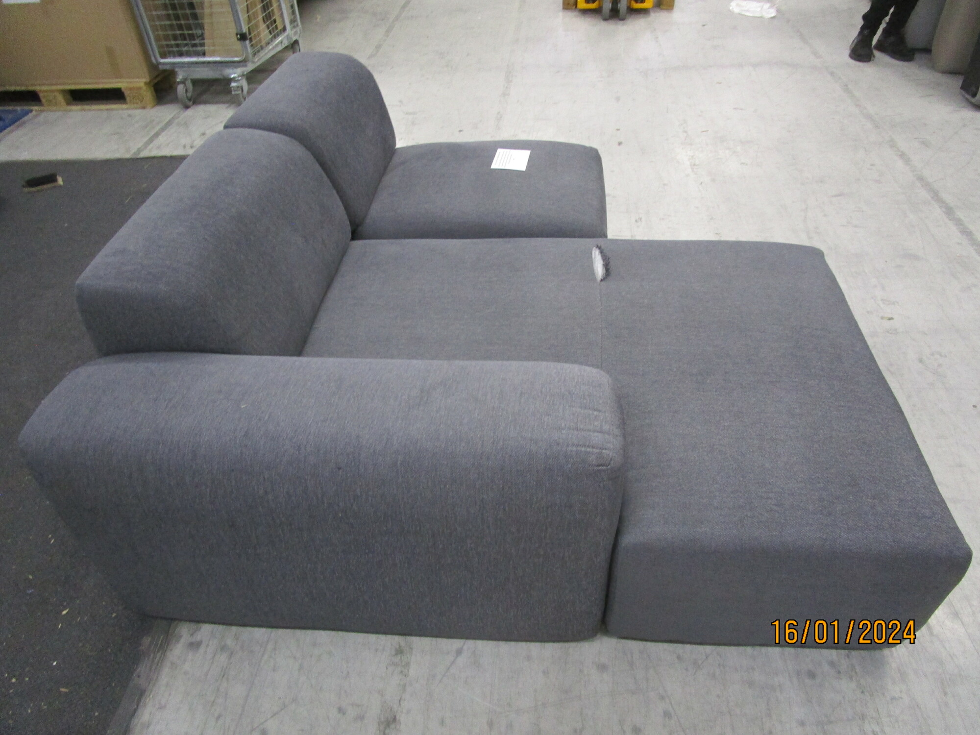 Pyllow Sofa Récamiere Links Strukturgewebe Anthrazit 3