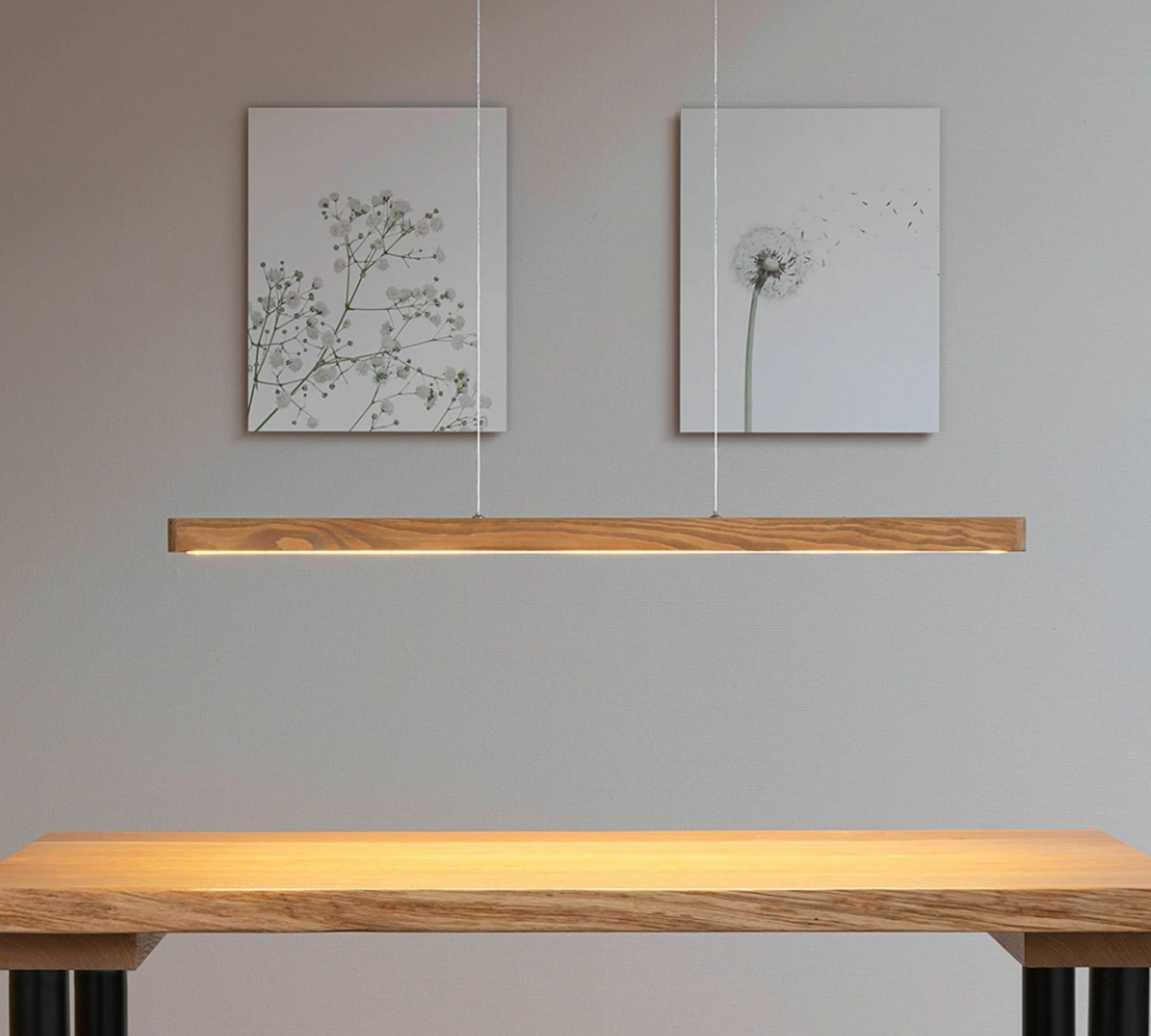 LED-Pendelleuchte Holz Metall 2