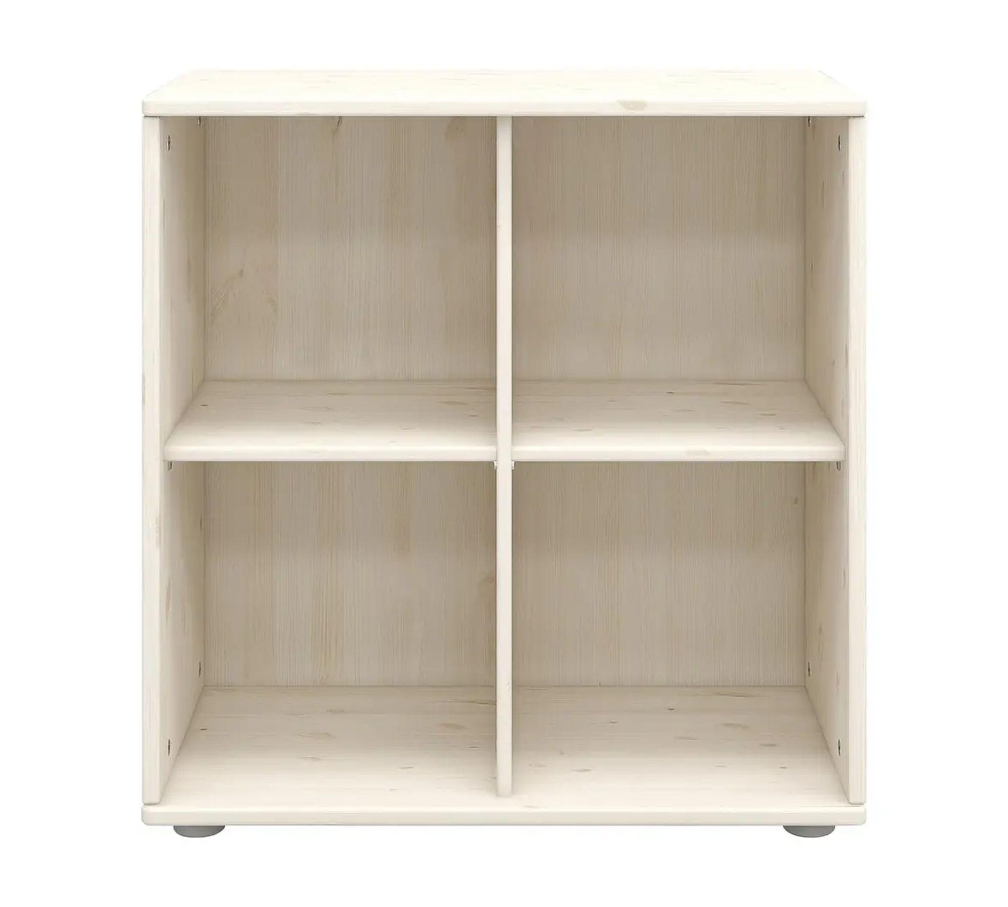 Bücherregal, 4 Fächer Holz Weiß 3