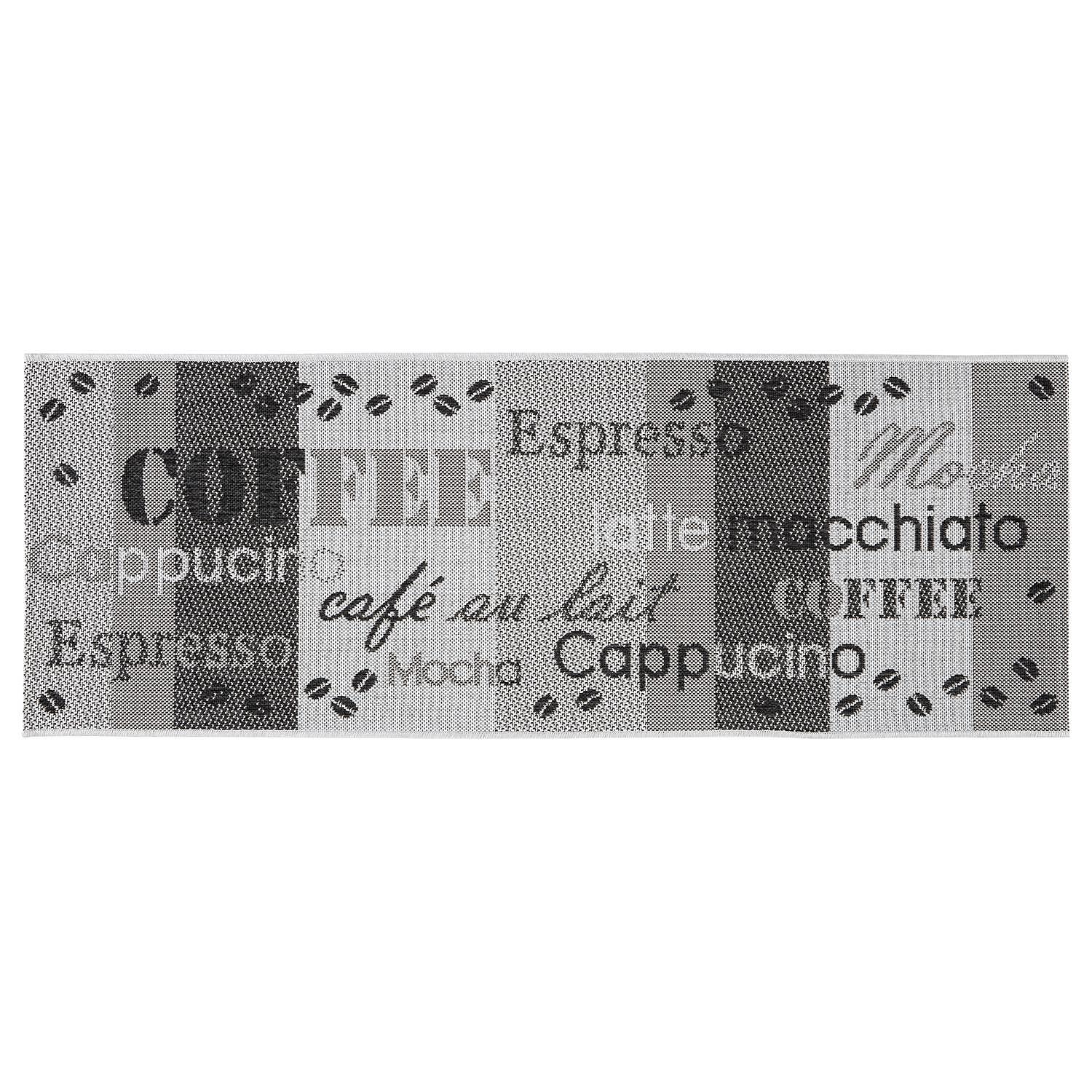 Kitchen Runner Arizona I Synthetic Fiber Grey Black 67 x 180 cm 2