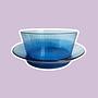 Vintage Bowl & Plate Glass Cobalt Blue 1980s 5