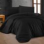 Bed & Pillowcase Cotton Black 135cm x 200cm 0