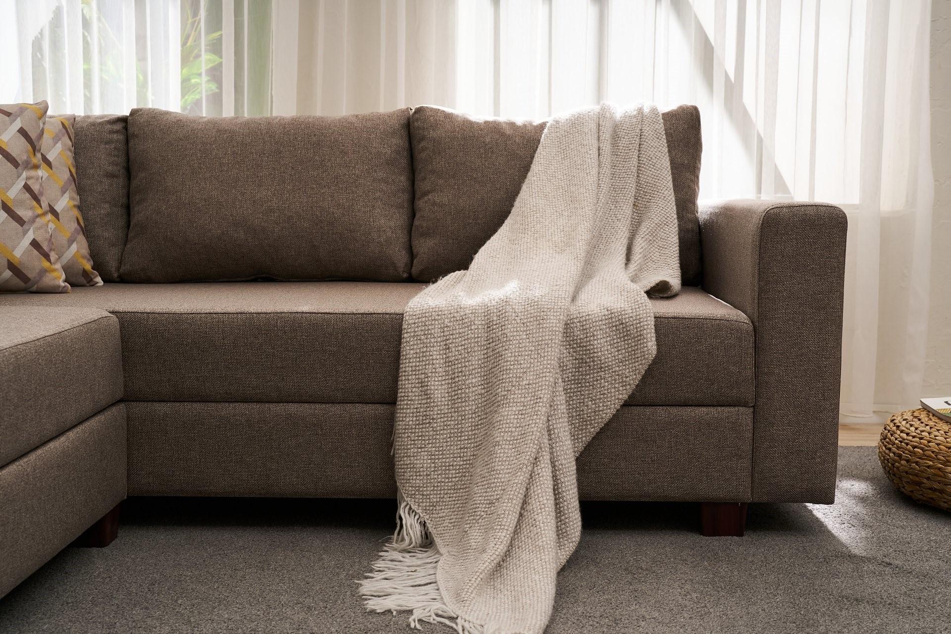 Aly Schlafsofa Récamiere Links Baumwolle Braun 2