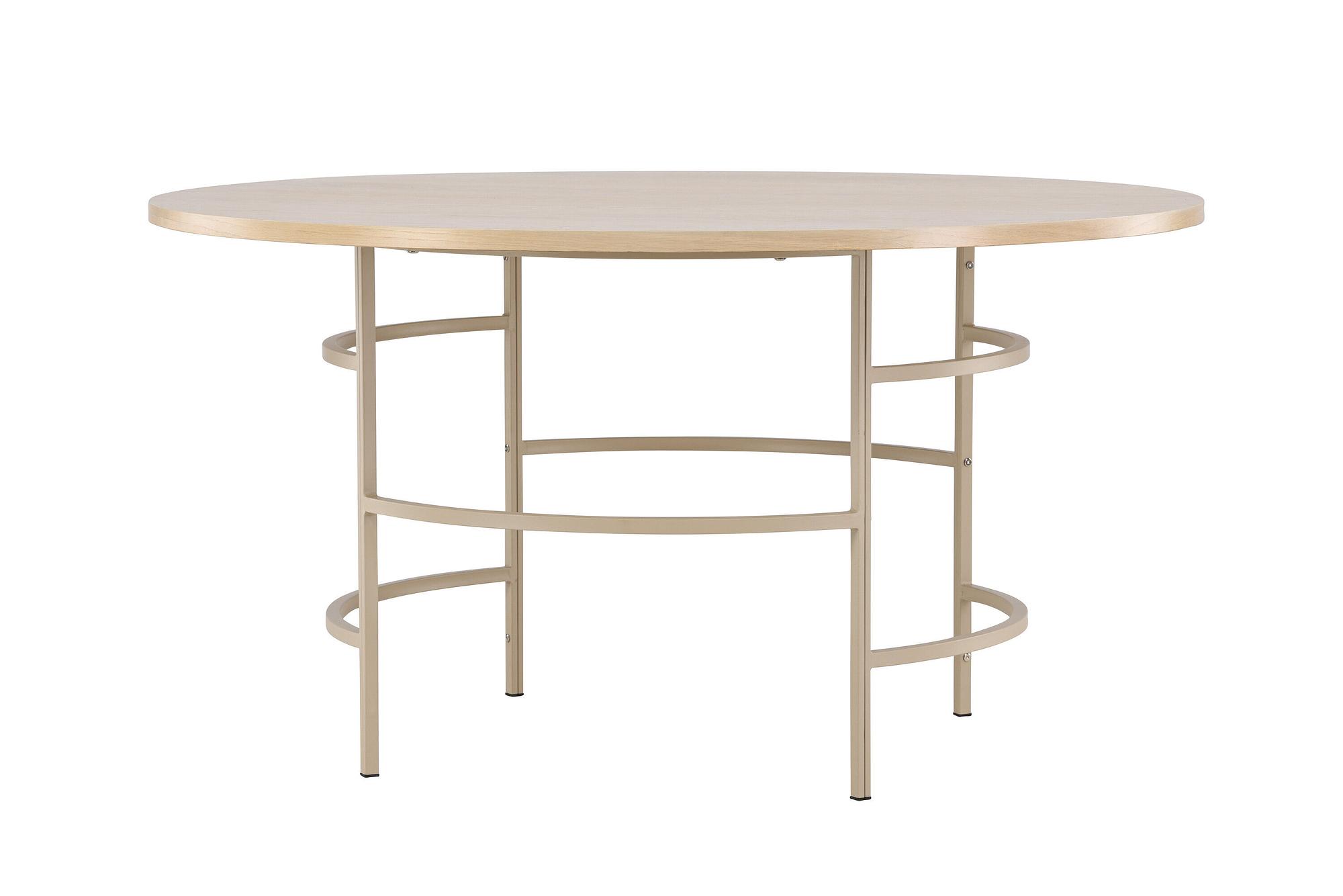 Copenhagen Dining table Wood Metal Beige ⌀140cm 8