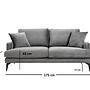 Papira 2-seater sofa grey 3