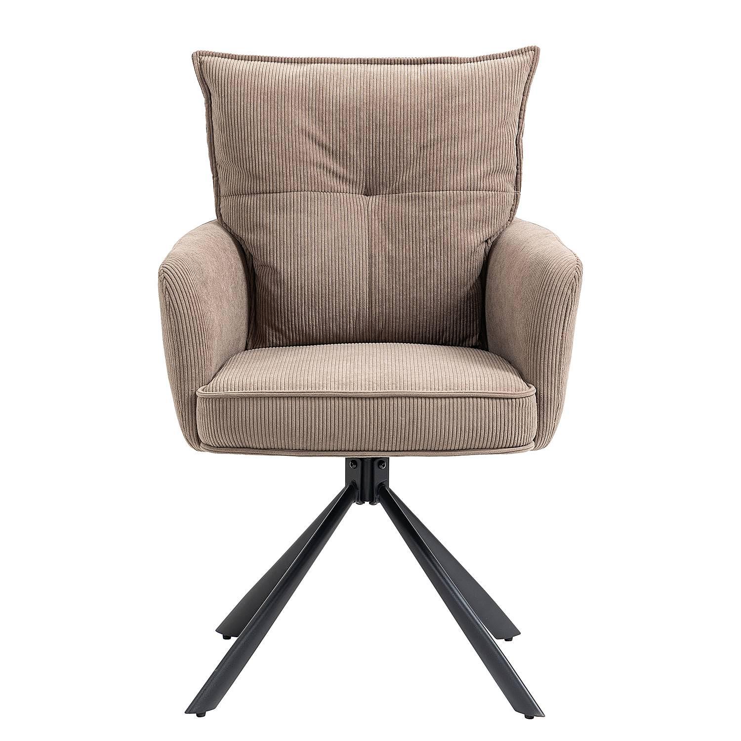 DIDRIP Drehbarer Armlehnenstuhl 2er-Set Cord Braun 3