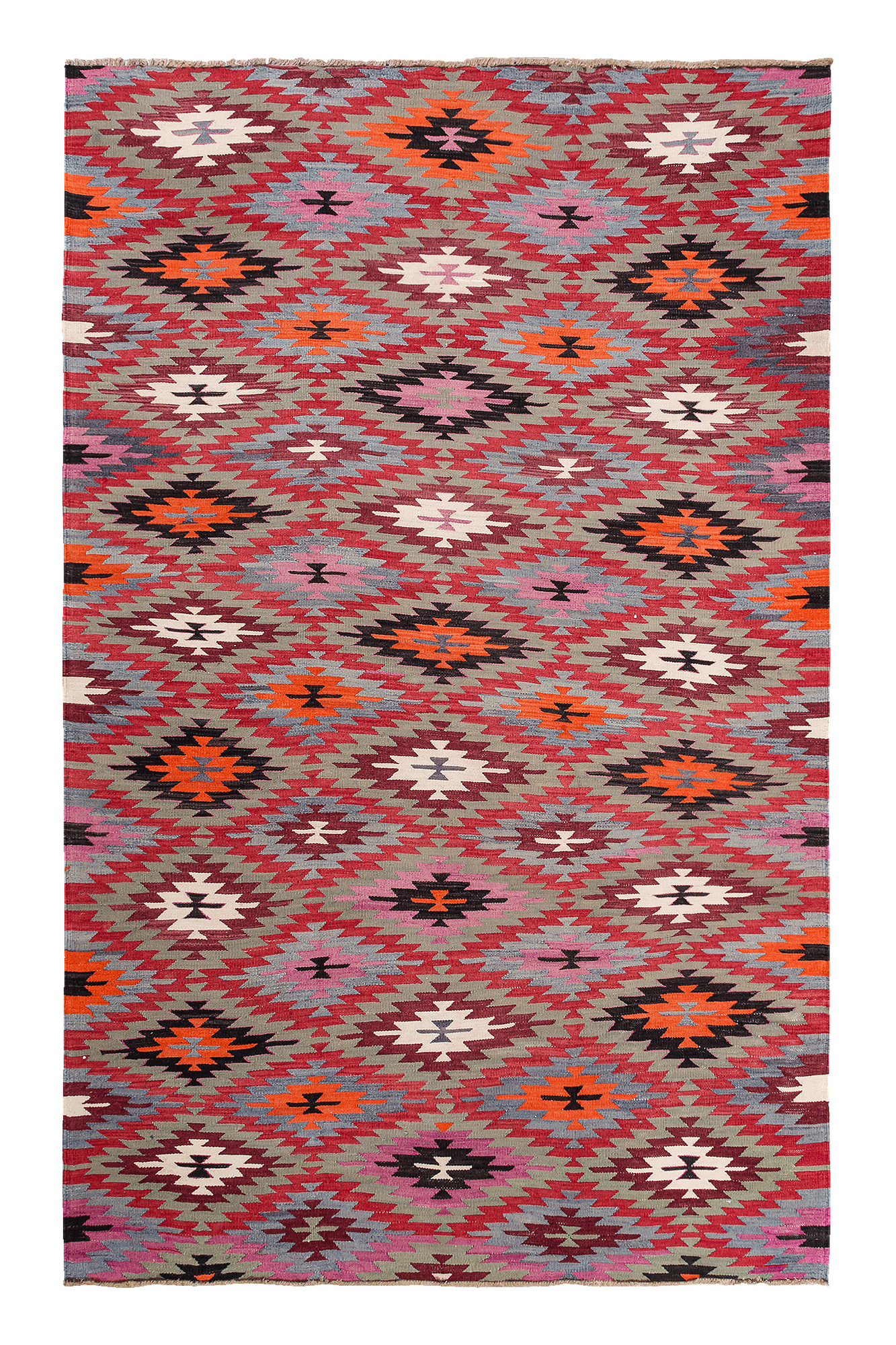 Vintage Kilim Teppich Wolle Mehrfarbig 0