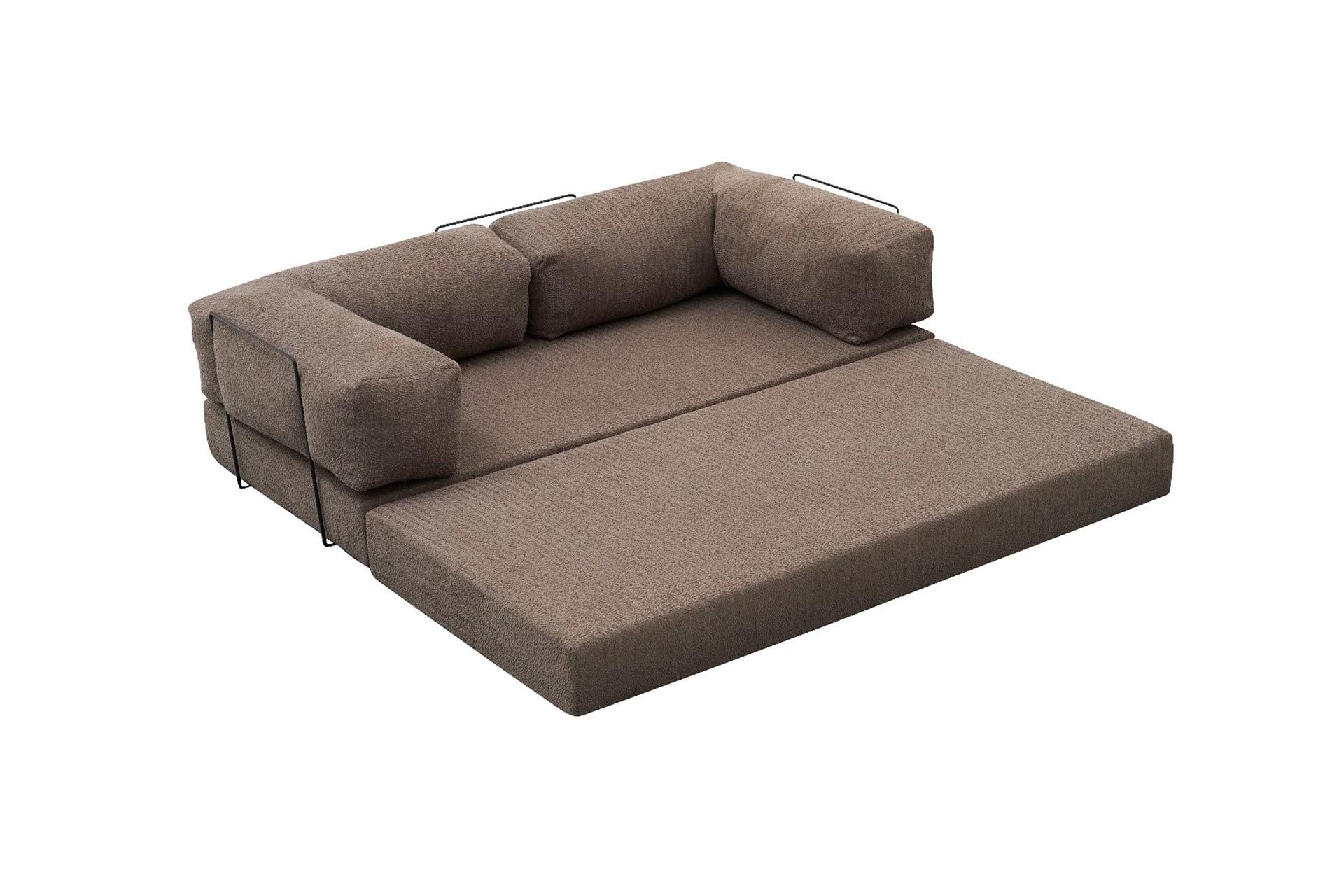 Comfort Schlafsofa 2-Sitzer mit Hocker Grau 6