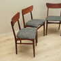 4x Vintage Dining Chair Teak Wood Textile Brown 1970s 6