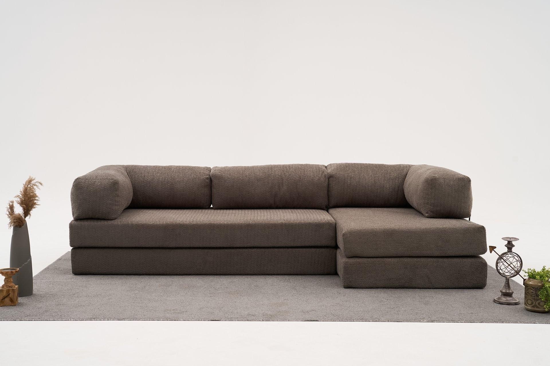 Comfort Schlafsofa Récamiere Rechts Grau 1