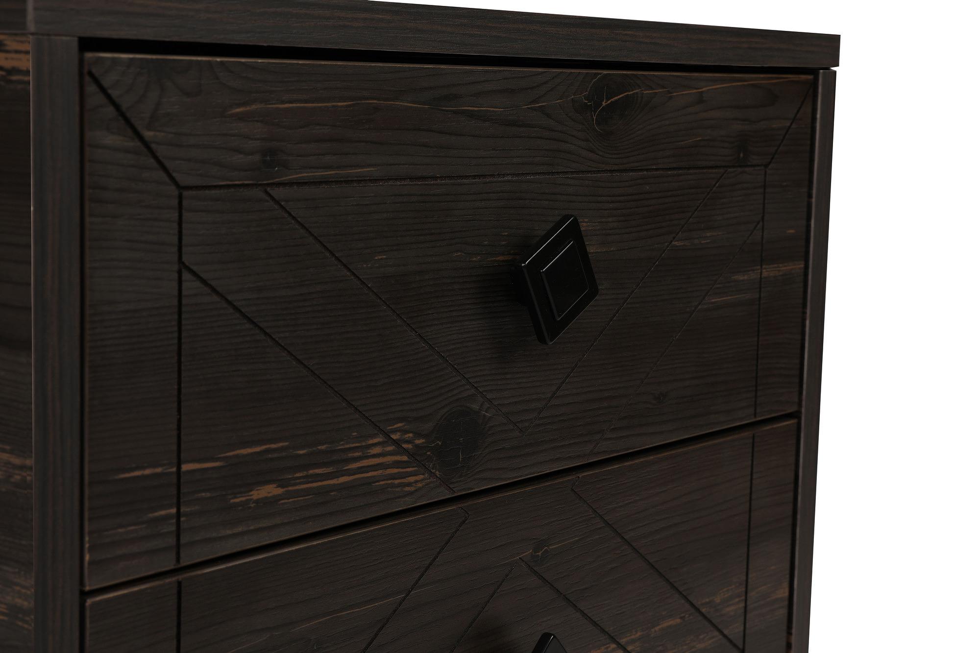 Luna Nightstand Wood Veneer Dark Brown 9