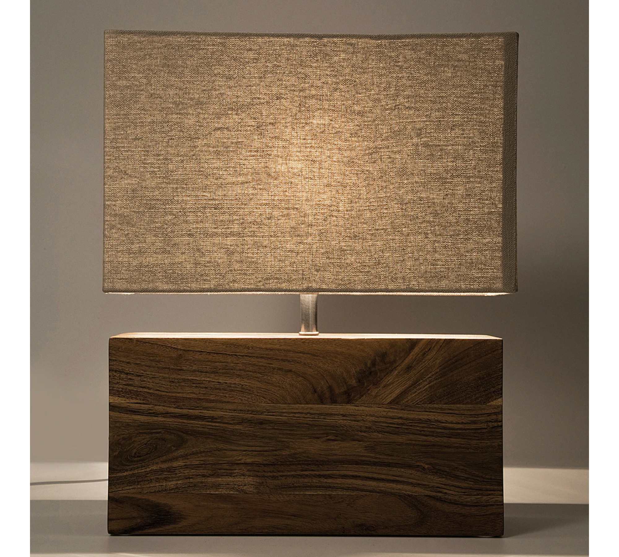Tischlampe 1-flammig Baumwolle Akazienholz 4