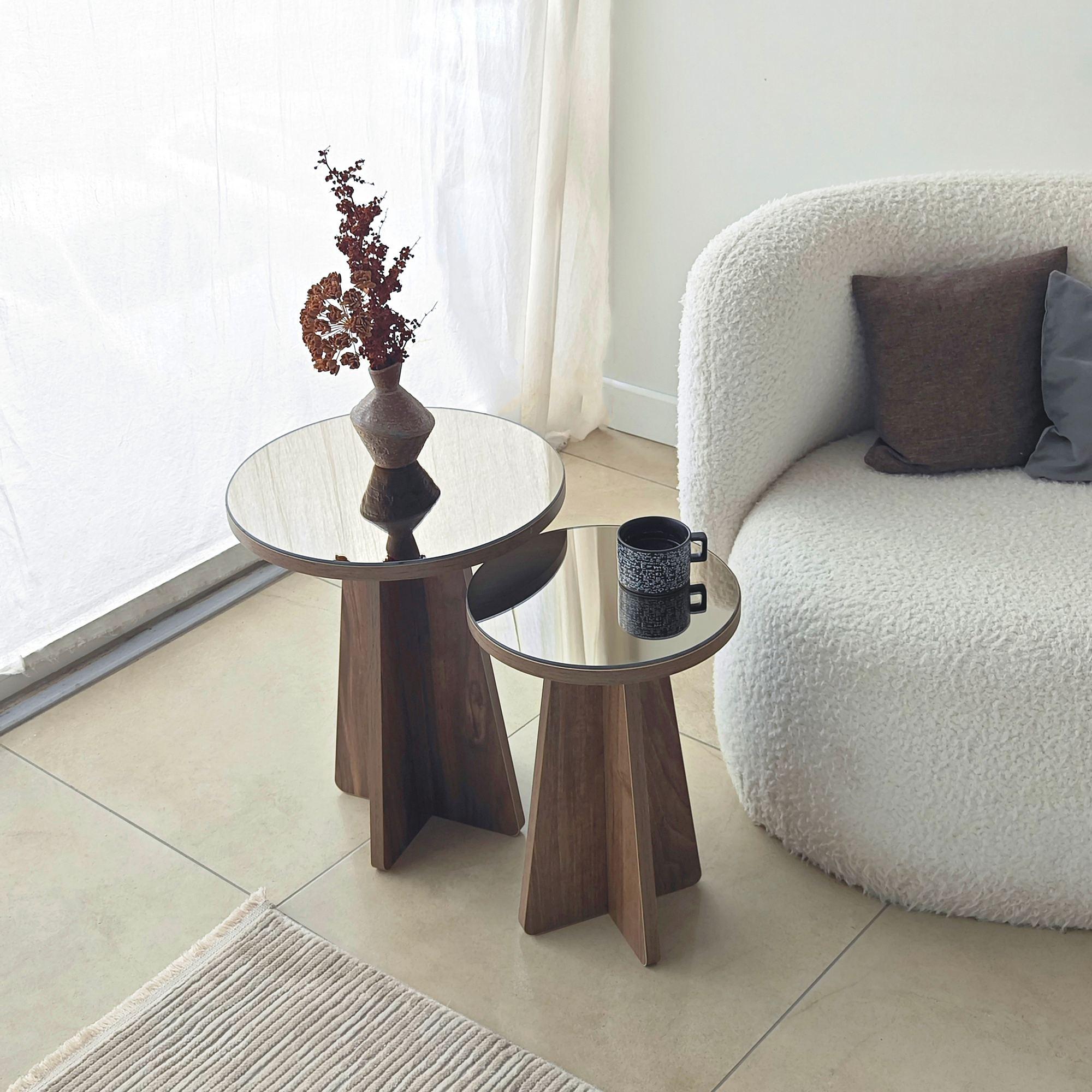 Luna 2 Side table Set of 2 Walnut 1