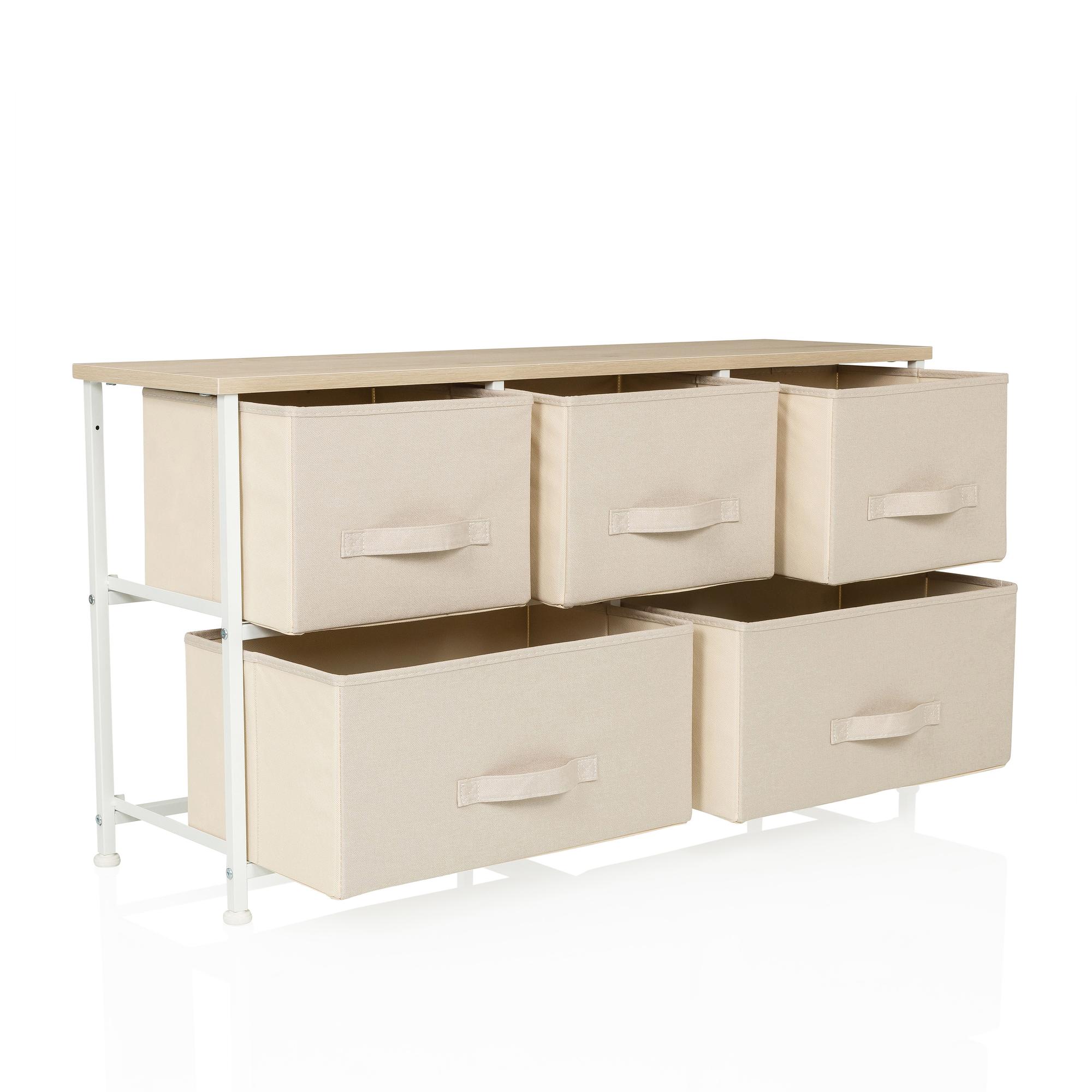 FOLDAR Kommode mit 5 Fächern Beige 2