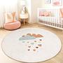 Cloud and Heart Pattern Children's Rug Multicoloured ⌀180cm 1