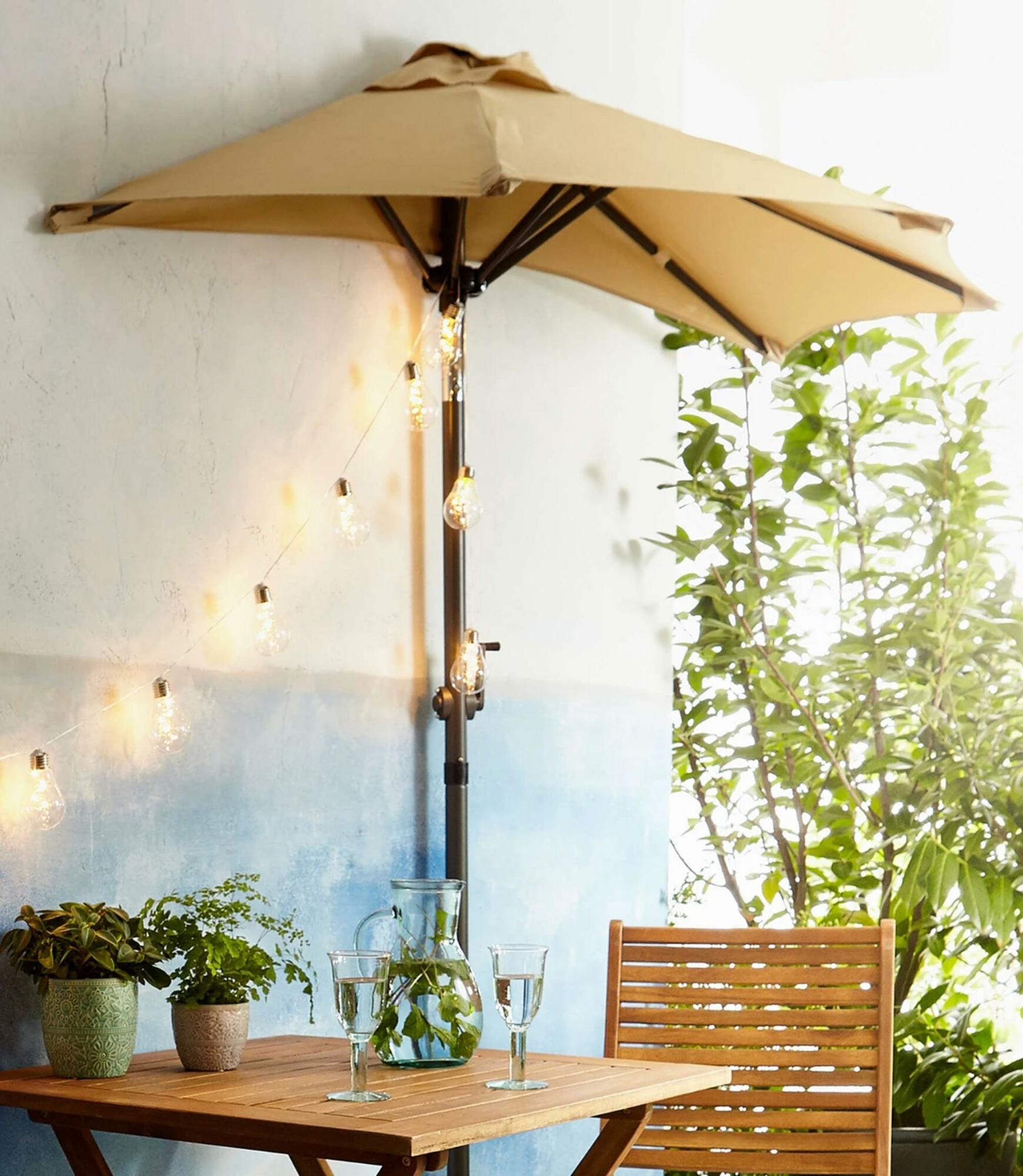 Sonnenschirm Klappbar Aluminium Beige 0
