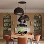 2-Flammig Wabi Sabi Plasterglows Pendelleuchte Schwarz 2