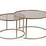 2x Gold Coffee Table Set Gold Bronze Ø80cm Ø60cm 0