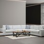 Ecksofa Textil Weiß 0