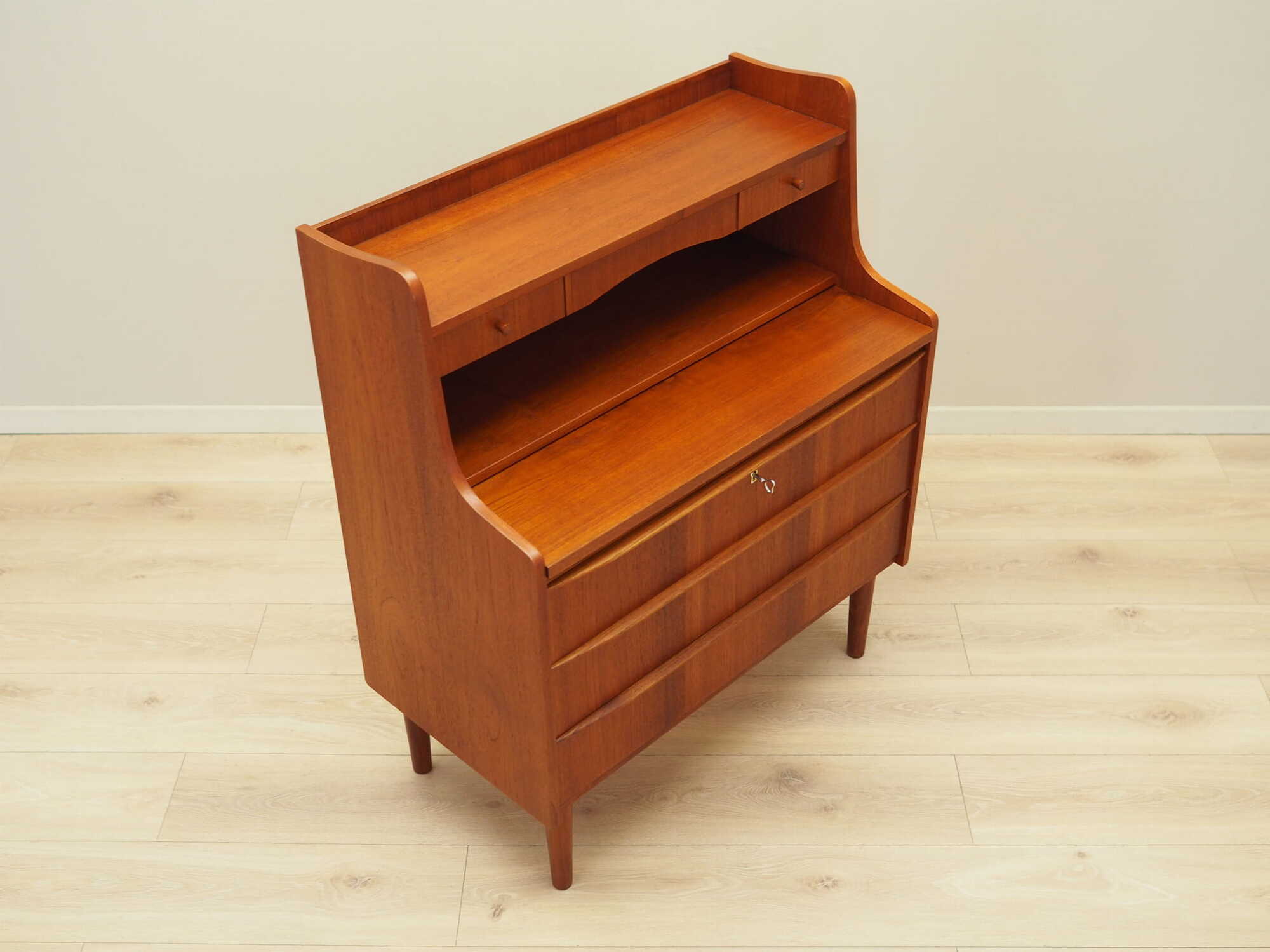 Vintage Secretary Teak Brown 1970s 6