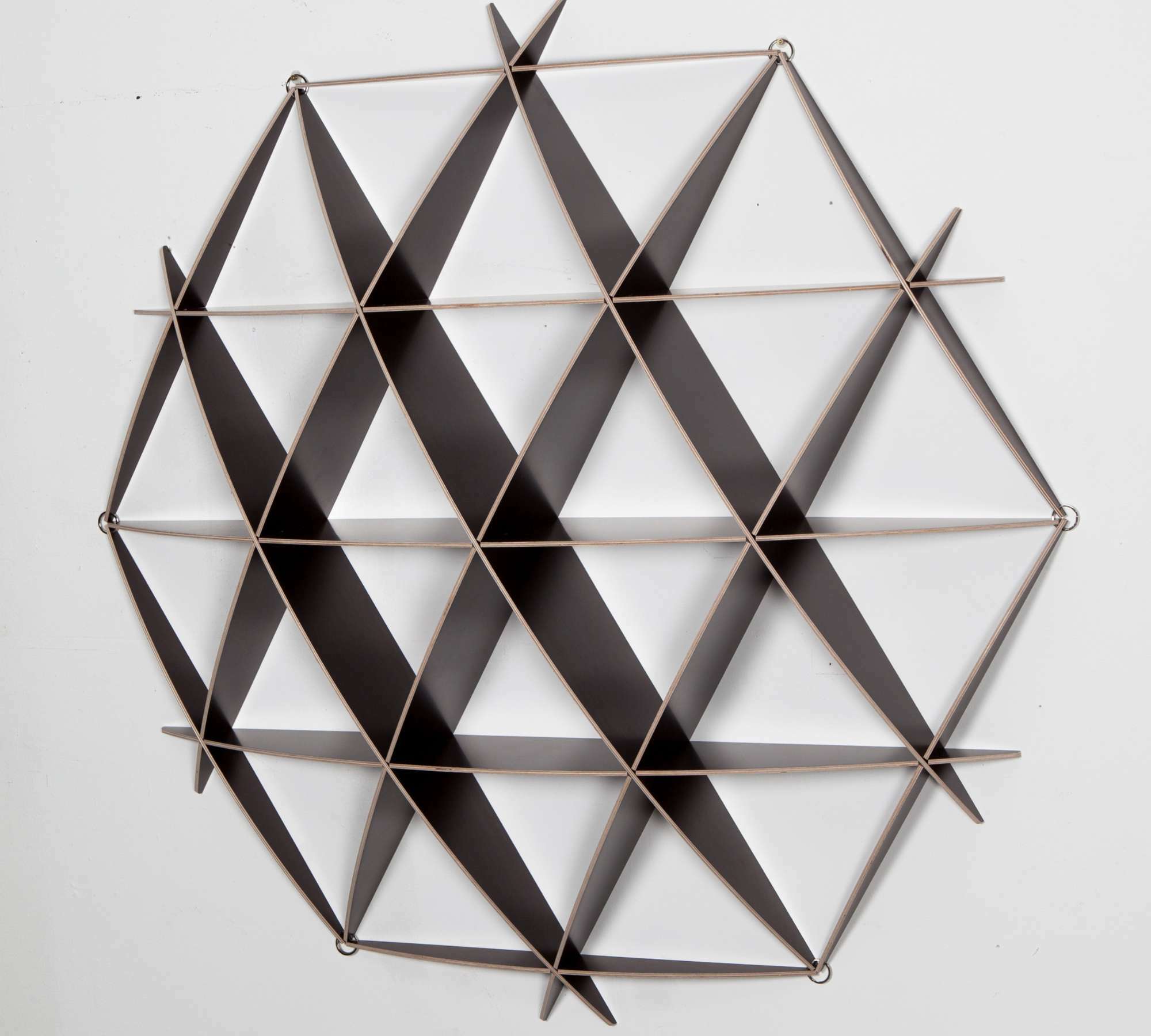 COMB Wandregal M Holz Schwarz 2