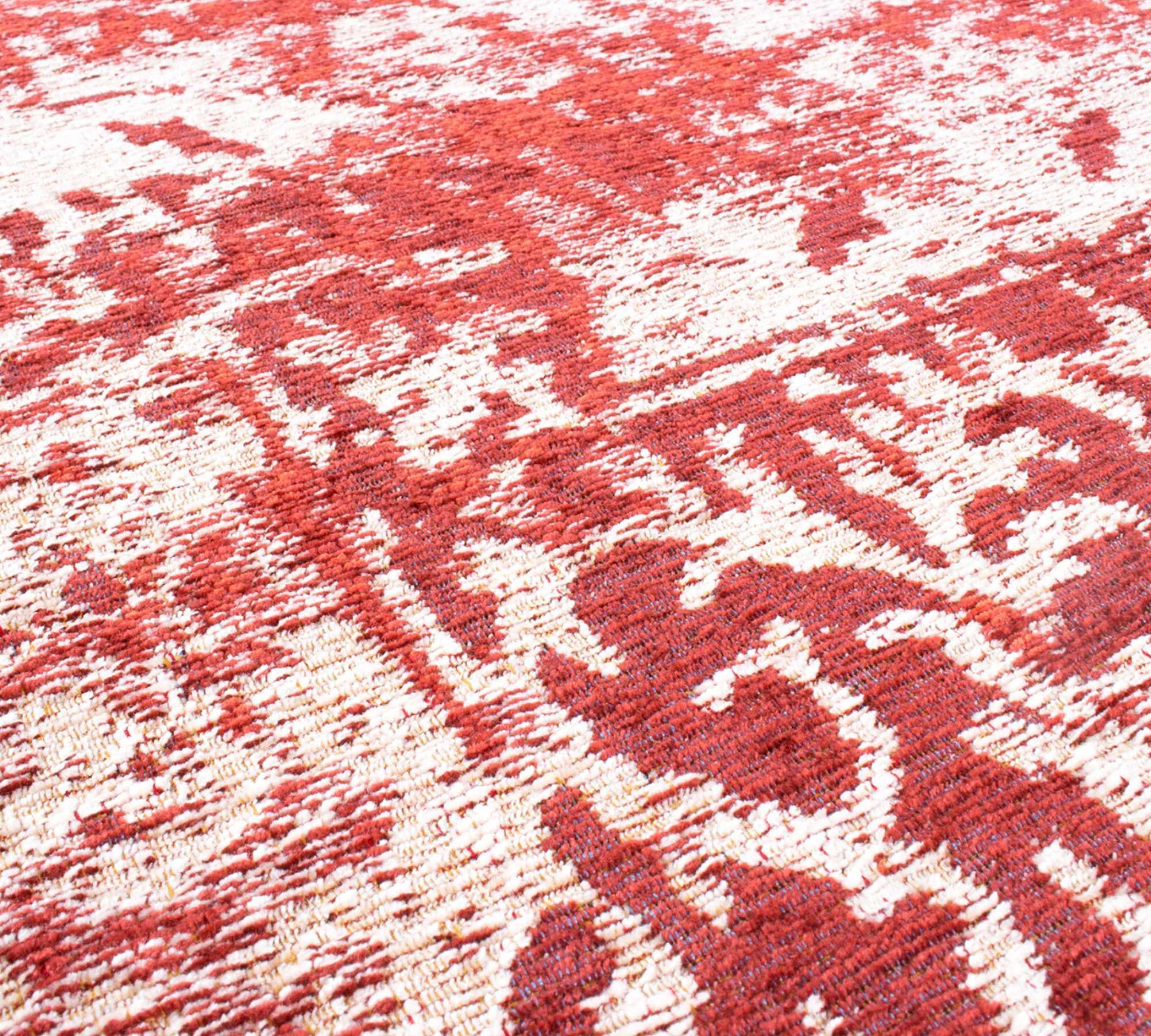 Teppich Vintage Barock Mischgewebe Rot Creme 1