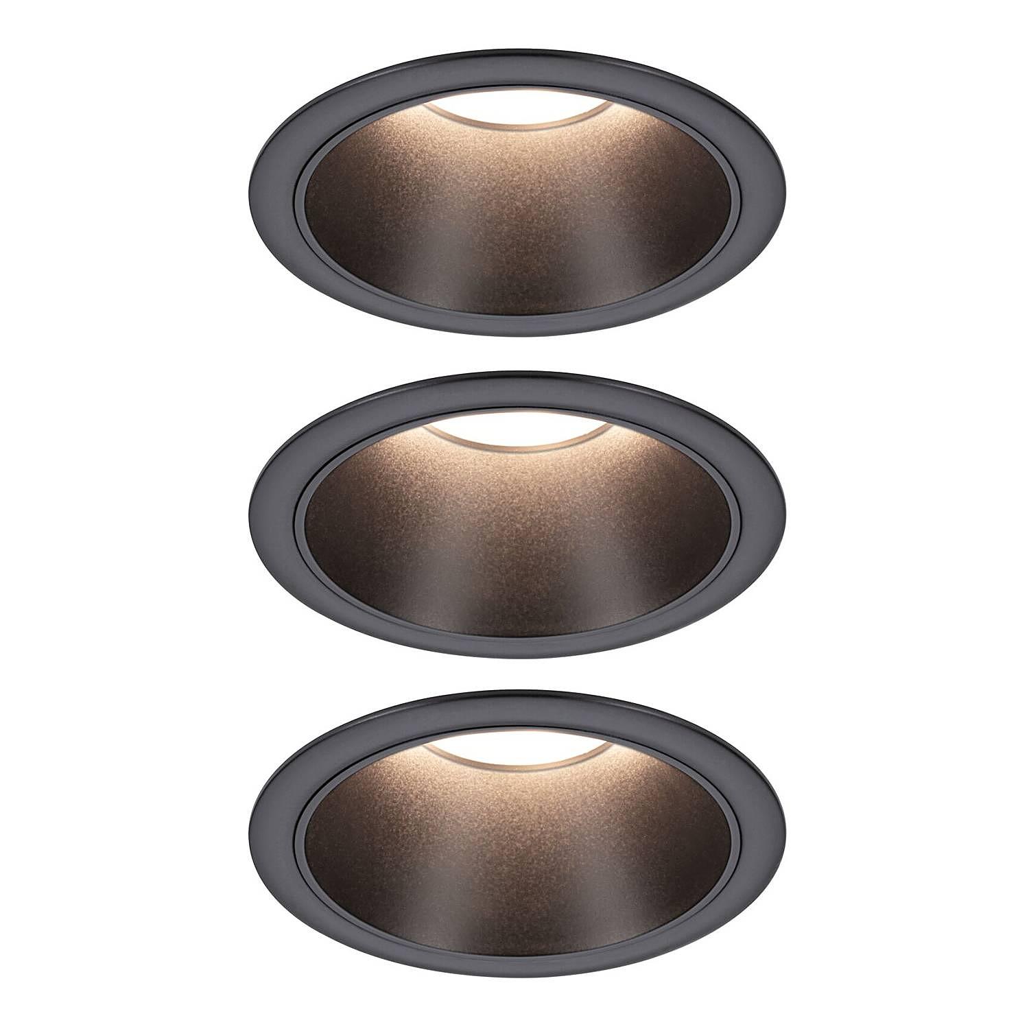 3x Cole Coin Recessed light set Aluminium Black 0