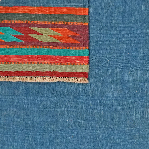 Kilim Gashgai Teppich Blau 4