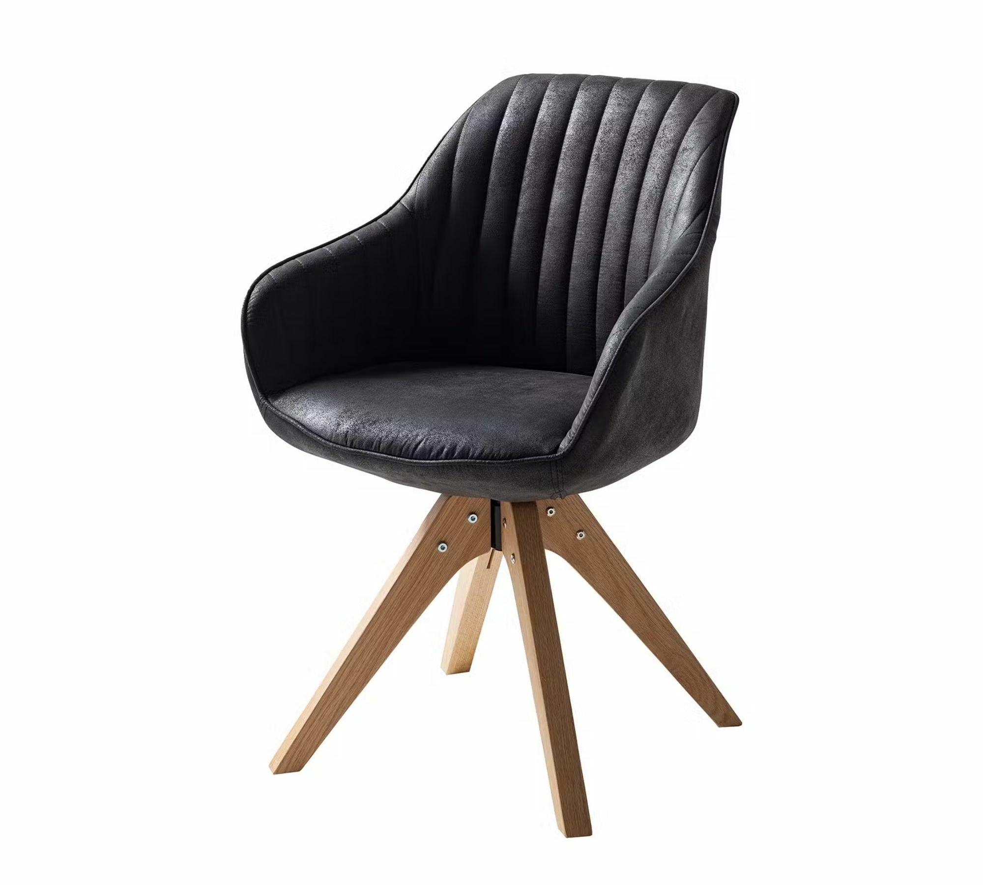 Ermelo III Armlehnstuhl Drehbar Kunstleder Eiche Massiv 1